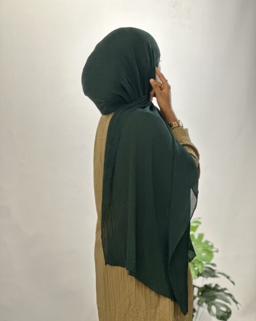 Hunter green Ribbed chiffon hijab