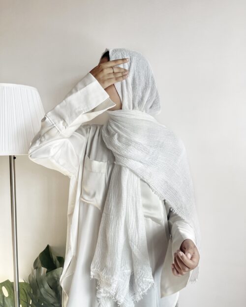 Milky white maxi premium cotton hijab