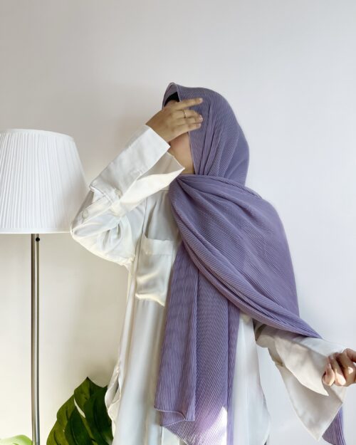Subtle purple Ribbed chiffon hijab