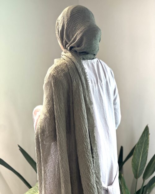 Pale army green maxi premium cotton hijab