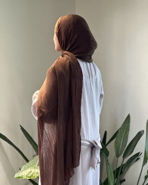 Coffee bean Cotton pleated hijab