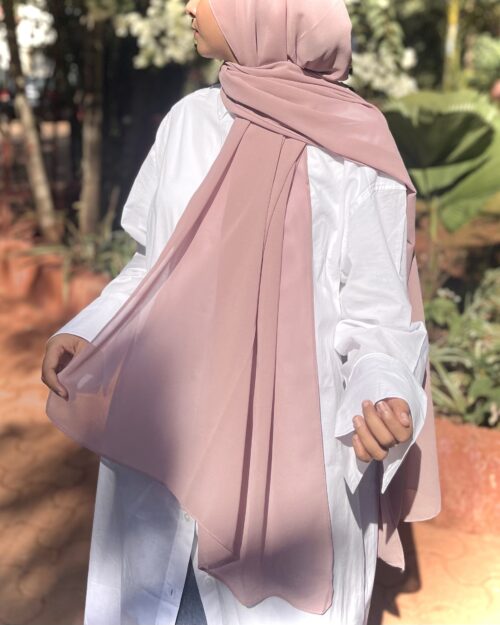 Dusky mauve Laser georgette hijab