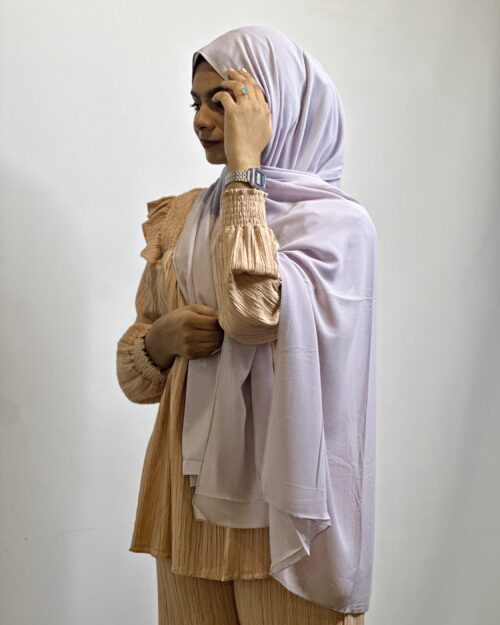 Pastel purple Laser georgette hijab