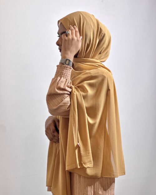 Light sand Laser georgette hijab