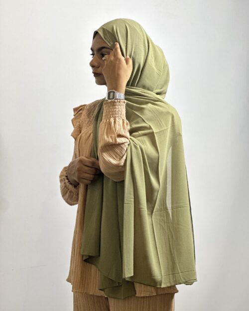 Nude sage Laser georgette hijab