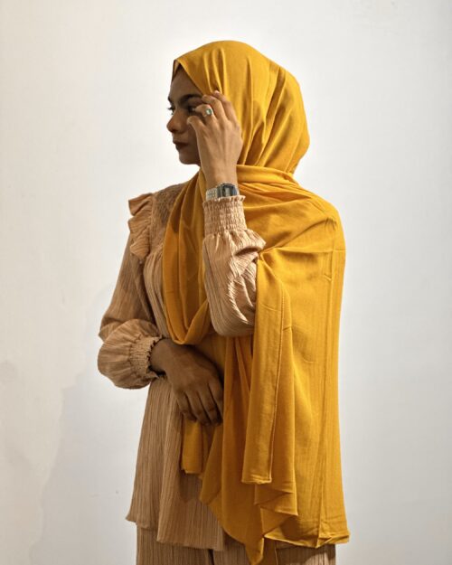 Mustard seed Laser georgette hijab