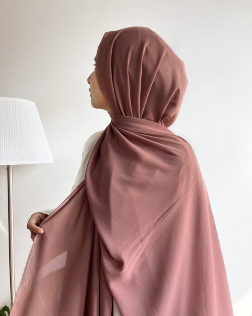 Mocha brown Laser georgette hijab