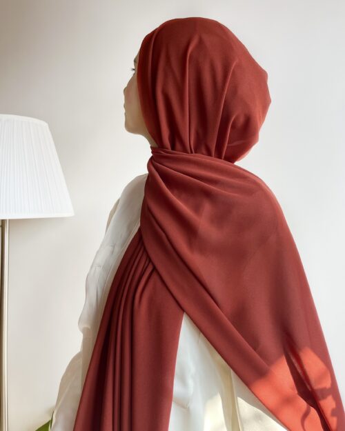 Brick red Laser georgette hijab