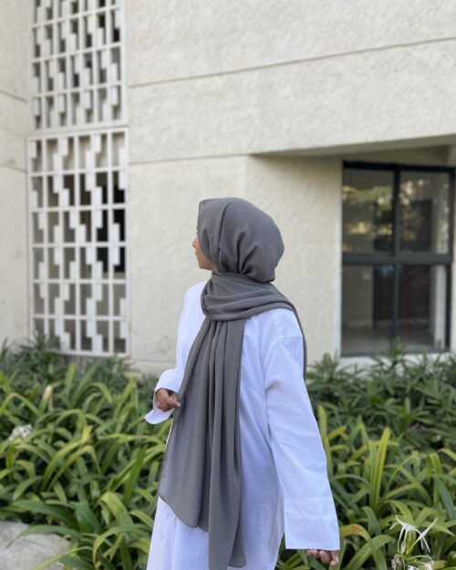 Steel grey Laser georgette hijab