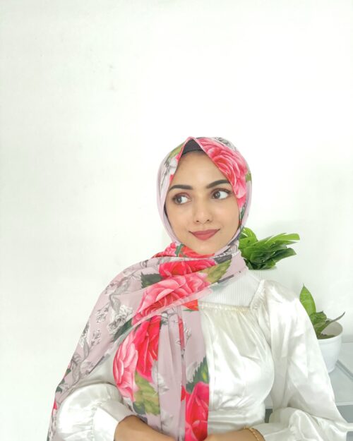 Blushing beauty chiffon printed hijab