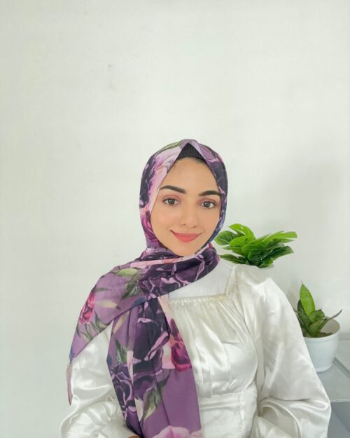 Lavender haze chiffon printed hijab