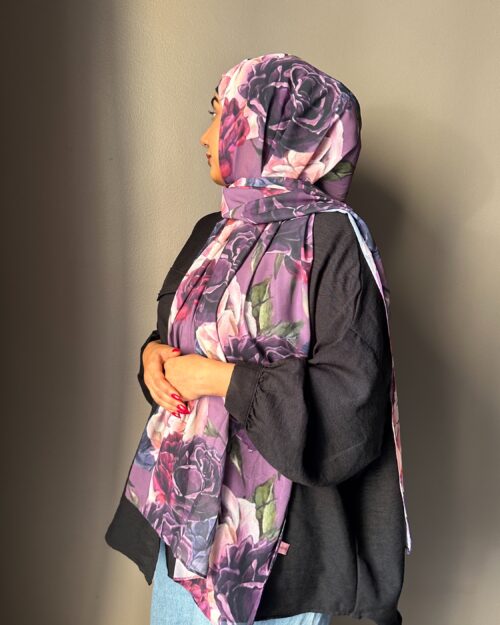 Lavender haze chiffon printed hijab