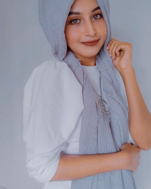 Cloud grey maxi premium cotton hijab