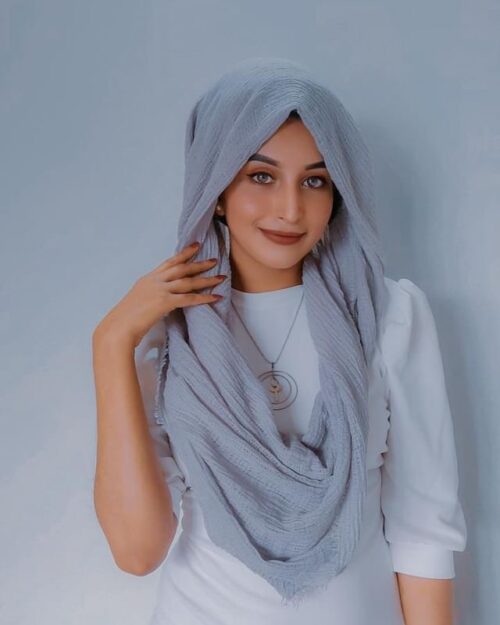 Cloud grey maxi premium cotton hijab