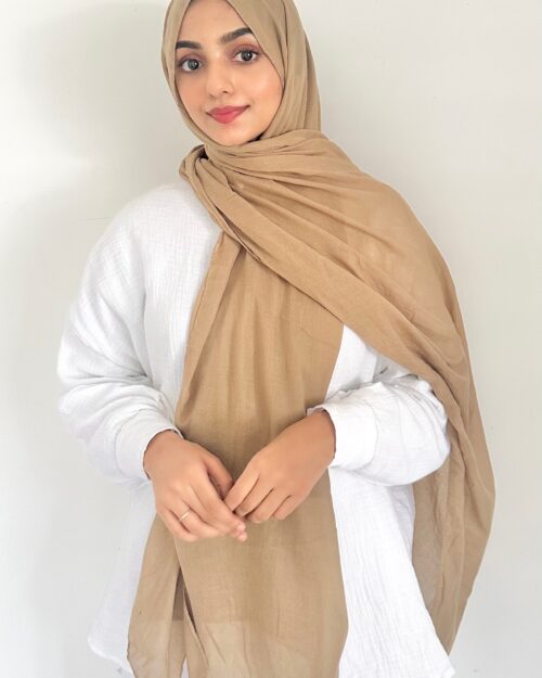 Tan brown Basic cotton hijab