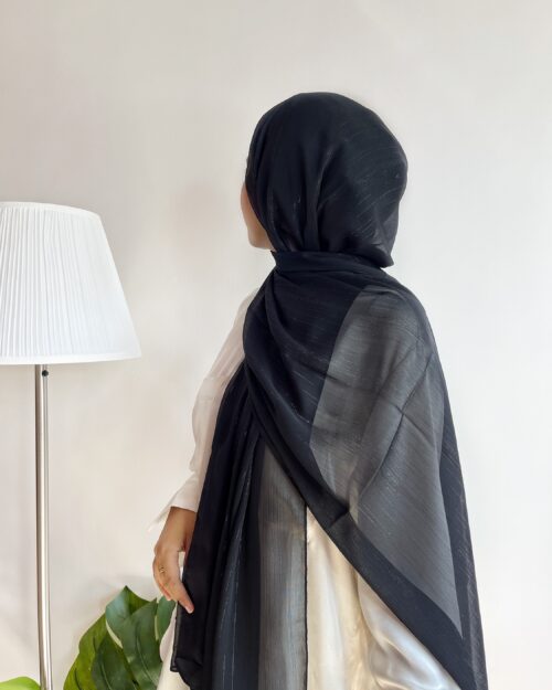 Maleficent black metallic chiffon hijab
