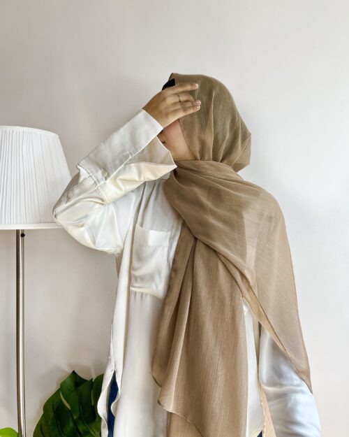 Toxic nude metallic chiffon hijab