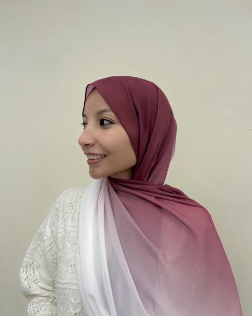 Ruby glow Ombre chiffon hijab