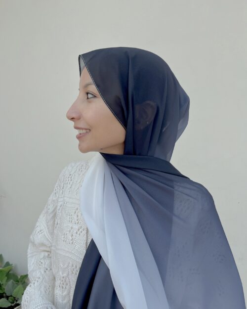 Classic b&w Ombre chiffon hijab