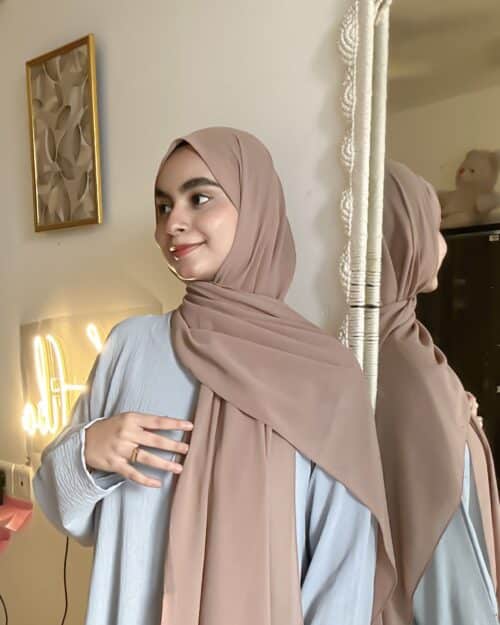 Taupe laser georgette hijab