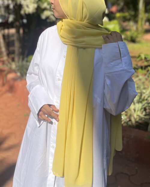 Zesty yellow laser georgette hijab