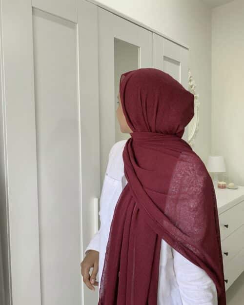 Burgundy Striped jersey hijab