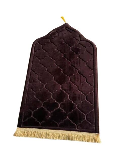Brown velvet prayer mat ( musallah )