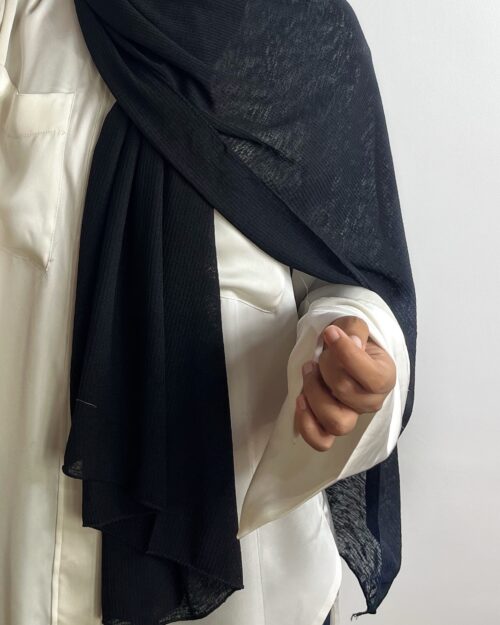 Sable black Striped jersey hijab