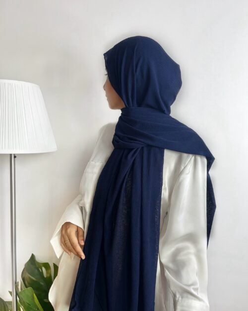Divine blue striped jersey hijab