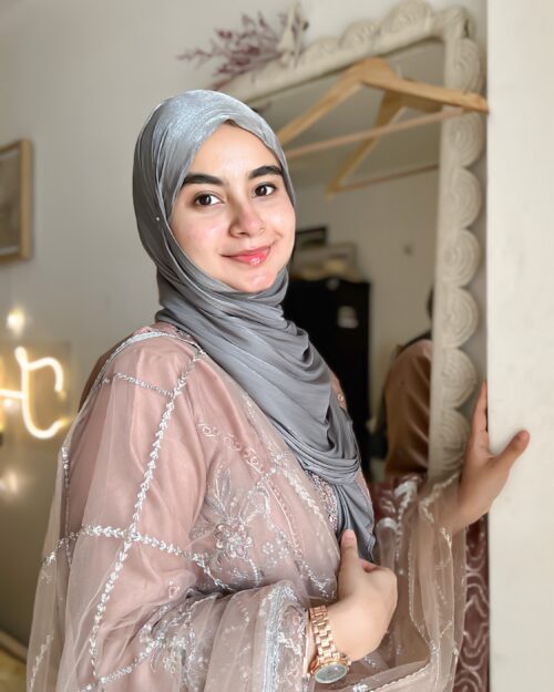 Shadow grey organza shimmer hijab