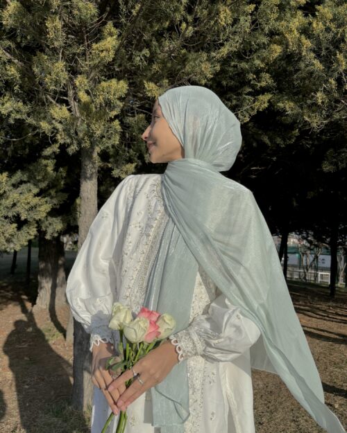 Sky breeze organza shimmer hijab