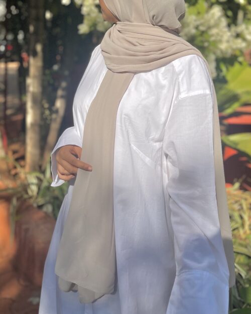 Oat beige laser georgette hijab
