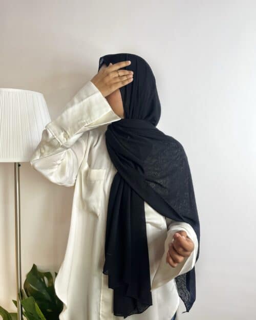 Sable black Striped jersey hijab
