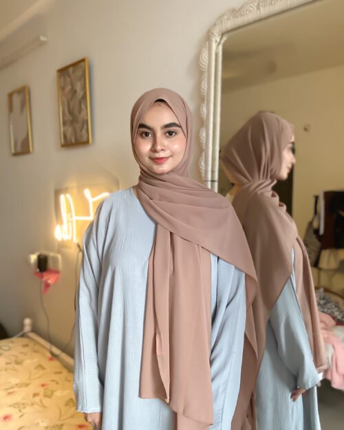 Taupe laser georgette hijab