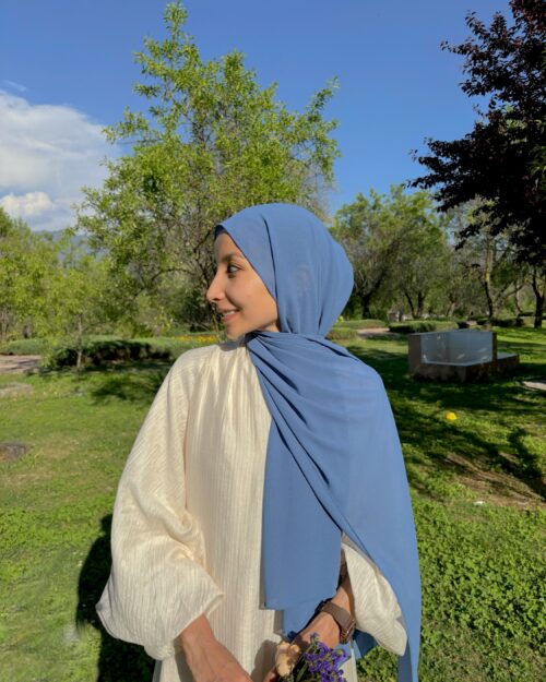 Moody blue mini georgette hijab