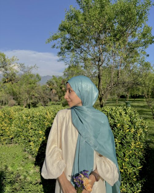 Turquoise blue velvet luxe hijab