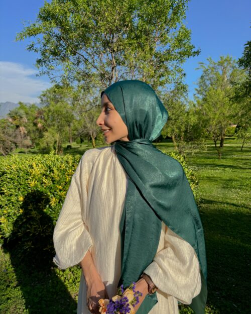 Racing green velvet luxe hijab