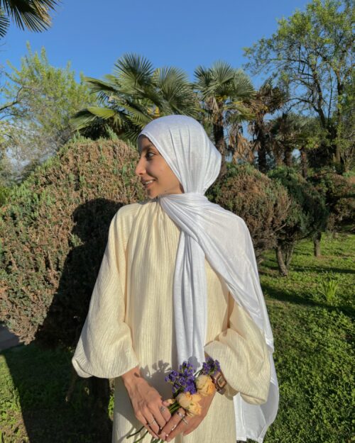 Polar white Classic jersey hijab