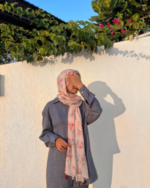 Ivory bliss cotton floral hijab