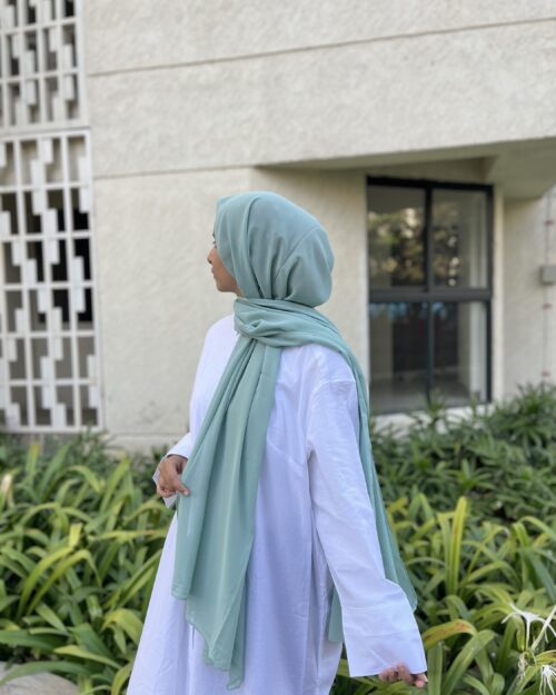 Aqua green laser georgette hijab