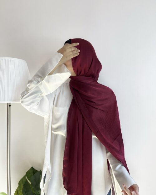 Aspire maroon premium satin hijab