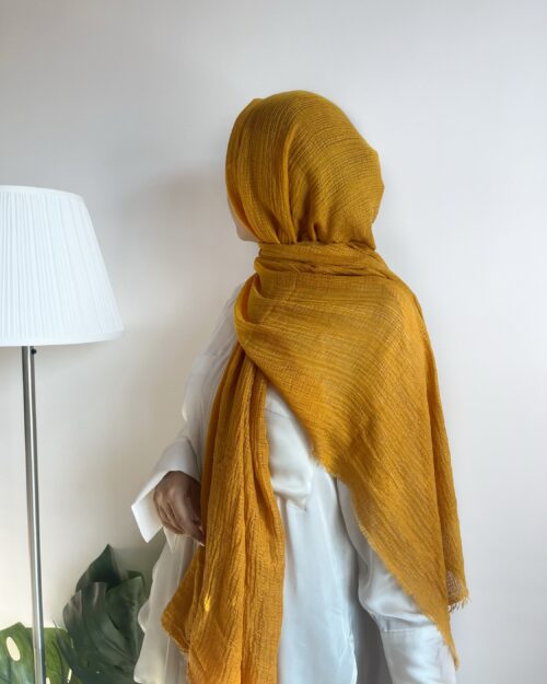 Golden mustard maxi premium cotton hijab