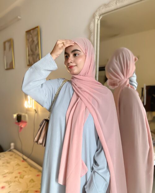 Daisy pink laser georgette hijab