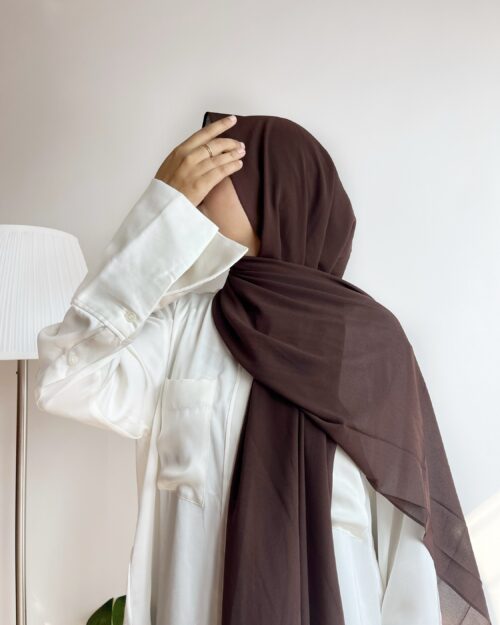 Dark coffee laser georgette hijab