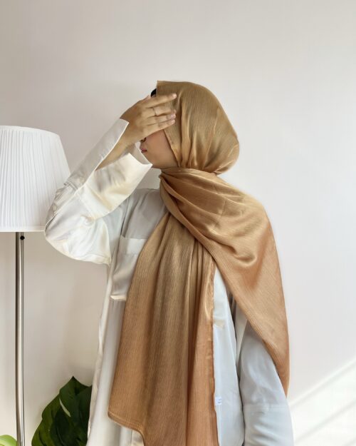 Mesmerising gold premium satin hijab