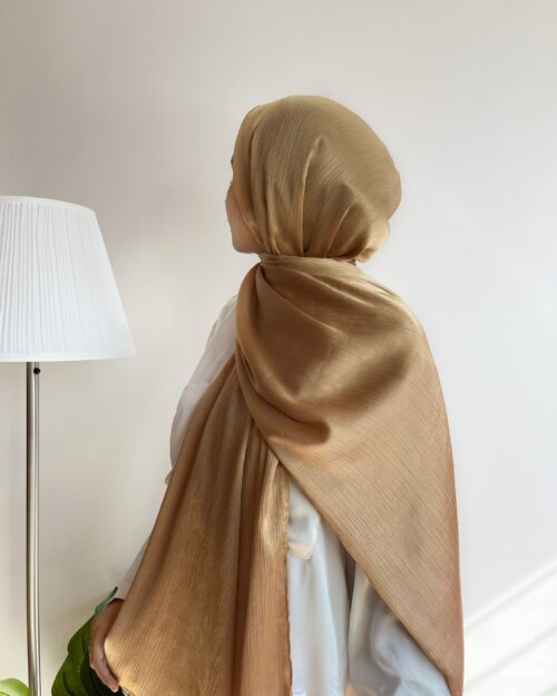 Mesmerising gold premium satin hijab