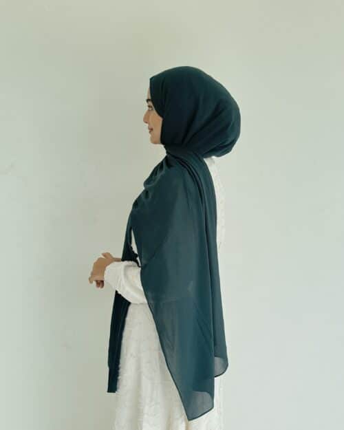 Bottle green crinkled chiffon hijab