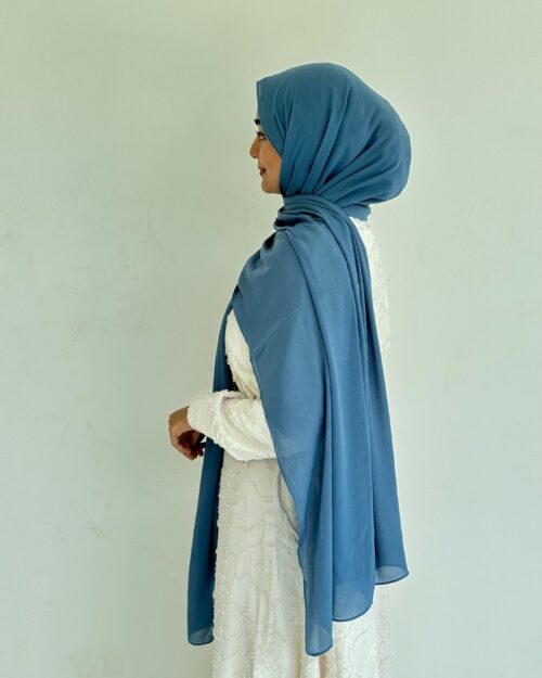 Crayola blue crinkled chiffon hijab