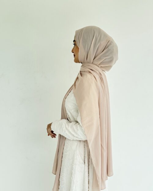 Rosy tint crinkled chiffon hijab