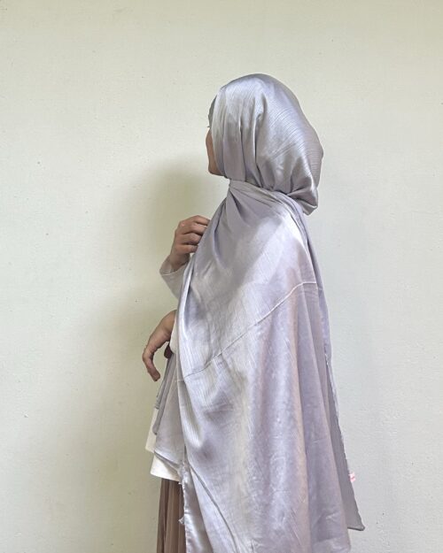 Silver smoke premium satin hijab